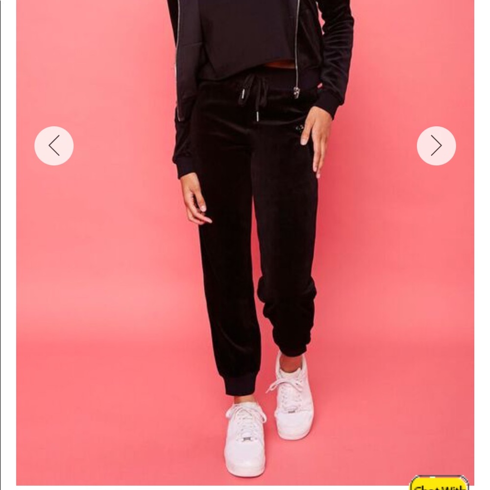 FOREVER21 Rhinestone Juicy Couture Velour Joggers